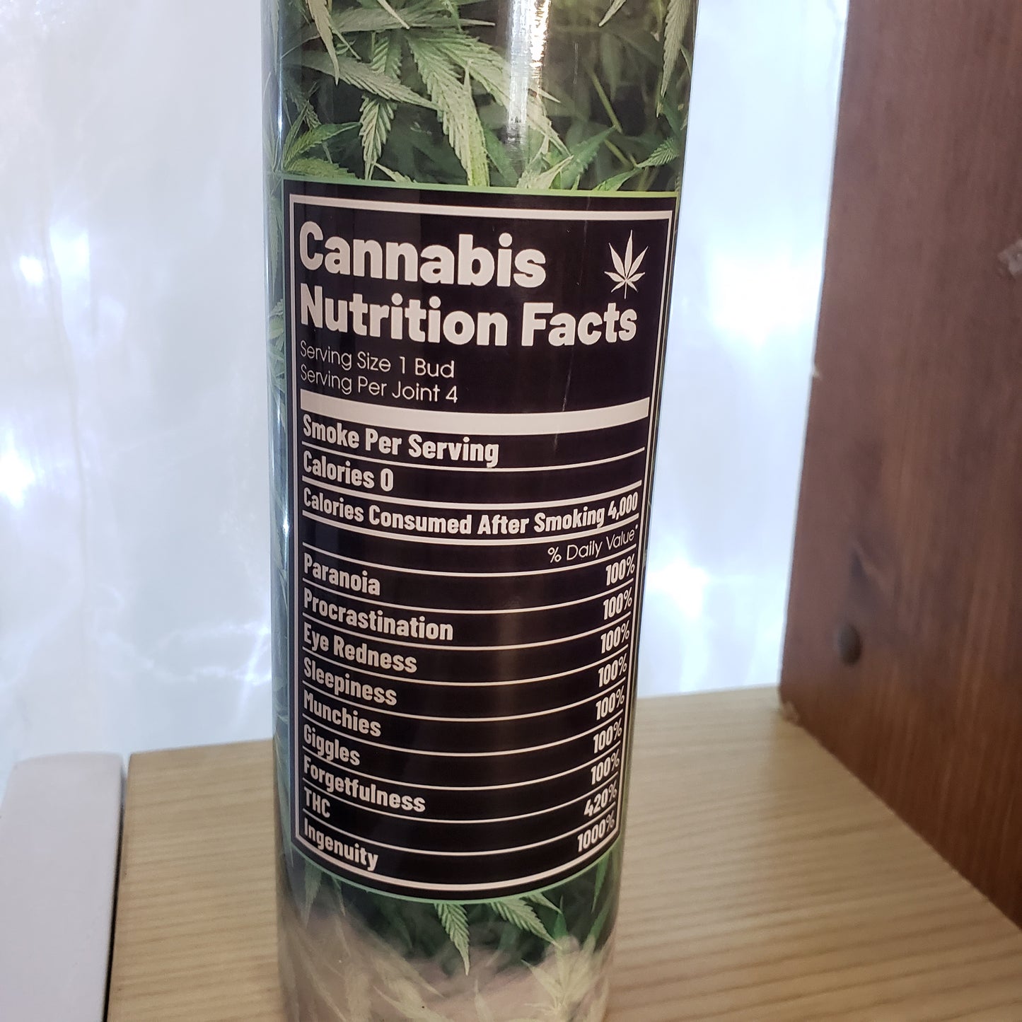Marijuana Sublimation Tumbler Water Pipe